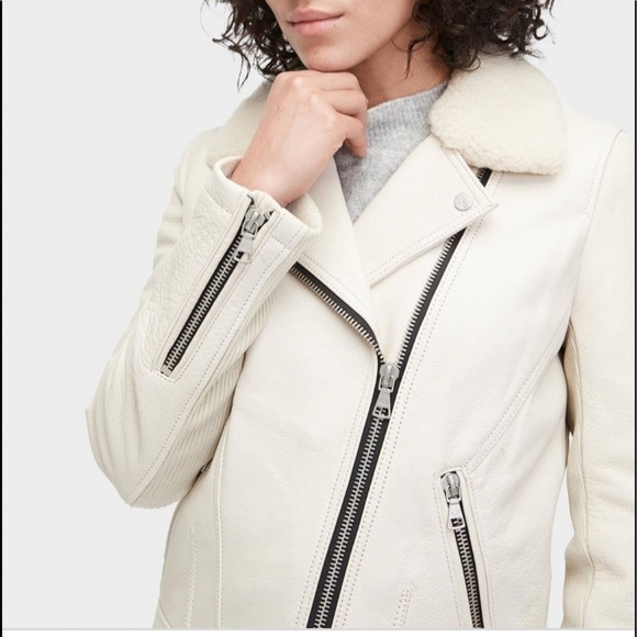 Ugg Australia Andee Leather Cycle Jacket NWT Sz Sm # motorcycle sheep - Picture 1 of 8